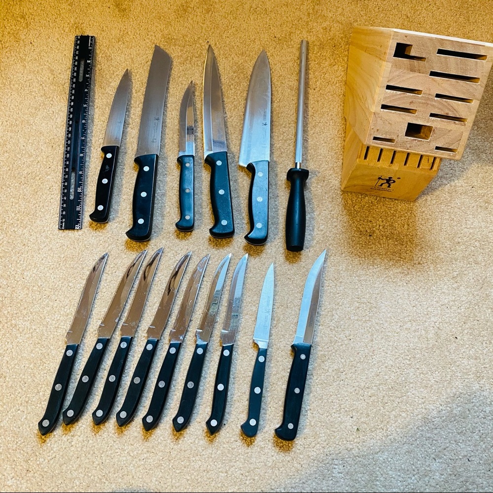 J.A Henckels Classic 16-Pc. Knives & Block Set black - Picture 1 of 12